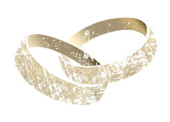 A beautiful pair of elegant gold wedding rings displayed gracefully on a pristine white background, enhancing their stunning appearance