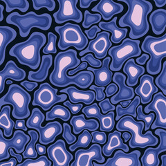 Arrière plan psychédélique coloré bleu, violet et sans fin. Texture rétro tourbillonnante, effet lampe à lave, vecteur