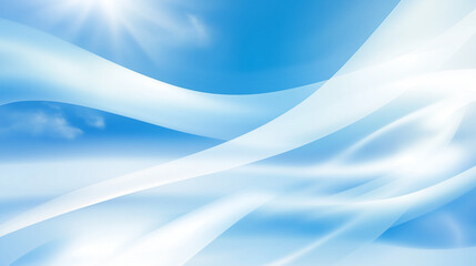 Abstract Blue and White Flowing Waves