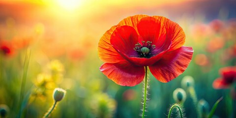 Captivating red poppy portraits: stunning field images and close-up bloom photography.