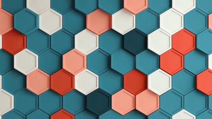 Naklejka premium Dynamic hexagonal pattern design modern interior graphic wallpaper indoor close-up