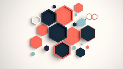 Obraz premium Creative studio dynamic hexagonal patterns in modern digital art aerial view