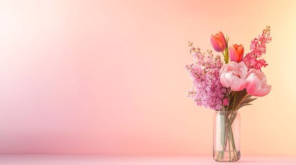 Fototapeta premium Artistic floral beauty vibrant flower arrangement with nature-inspired decor and soft lighting