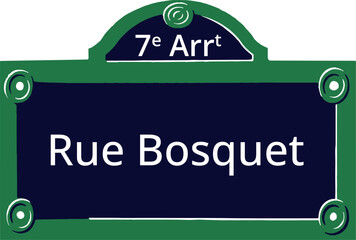 7e Arrt, Elegant Parisian Street Sign