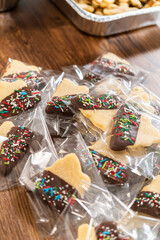 Festive Cookie Packaging with Chocolate-Dipped Christmas Delights