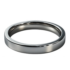 Minimalist Silver Ring with Smooth Band Isolated on White Background, Perfect for Jewelry and Fashion