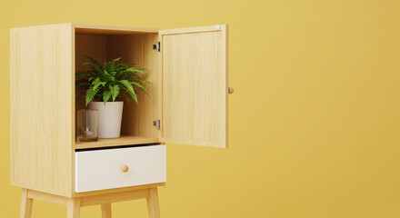 Scandinavian-inspired interior design with a monochromatic yellow color scheme