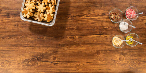 Stacked Snowflake Cookies in Warm Tones