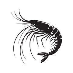 Mesmerizing Krill silhouette, a hypnotic dance in the sea - Krill illustration - Minimalist Krill vector