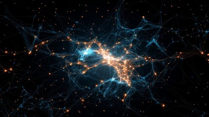 Fototapeta premium Cosmic dance of nebulae outer space digital art dark environment abstract viewpoint