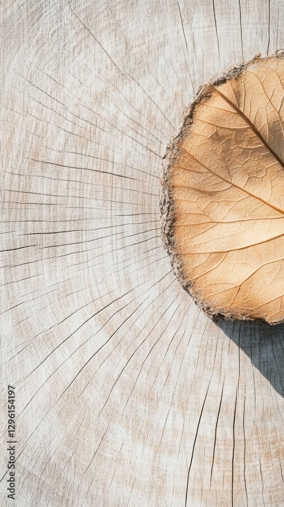 Aufkleber a close-up view showcases the intricate rings of an aged tree stump, highlighting its natural histor
