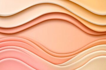 Obraz premium Peach and cream-colored abstract background with wavy shapes