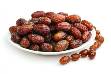 Fototapeta premium Dried Dates on Plate with Beads