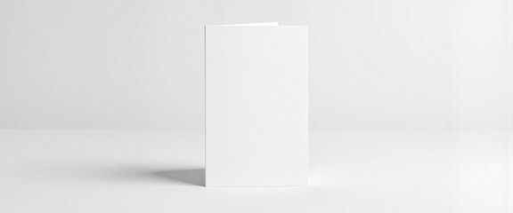 Minimalist vertical greeting card mockup on clean white background, design inspiration