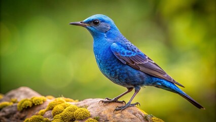 Obraz premium Blue Rock Thrush Bird Long Exposure, Blurred Motion, Nature Photography