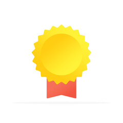 award ribbon sign medal icon, colored flat vector. modern and minimalist design