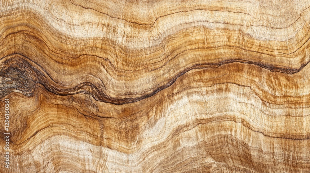 Poster Intricate swirls of warm browns and creams create a mesmerizing display on the wood's surface, highlighting nature's craftsmanship. Light dances on the textured backdrop, evoking tranquility