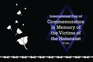 International Day of Commemoration in Memory of the Victims of the Holocaust. Vector illustration International holiday events. Holocaust commemoration day