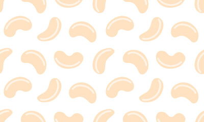 Cashew seamless pattern. Nuts and seeds background design. Vegan food ingredients. Vector illustration