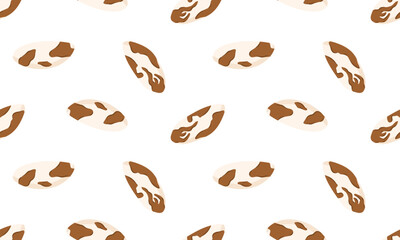 Brazilian nuts seamless pattern. Nuts and seeds background design. Vegan food ingredients. Vector illustration