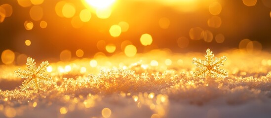 Golden Bokeh Christmas Lights with Warm Festive Glow and Sparkle