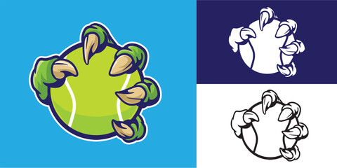 claw grab tennis ball good for logo, sticker, element design, etc © angga