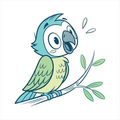"Cute Friendly Macaw Parrot Illustration"