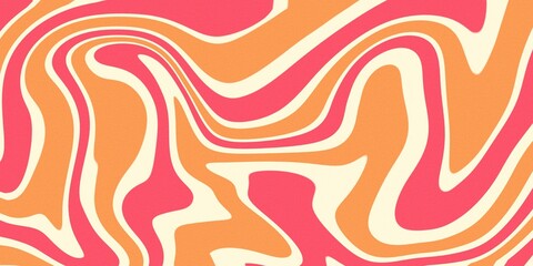Abstract background of pink and orange wavy watercolor liquid