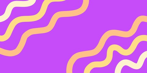Abstract background with hand-drawn purple and yellow waves