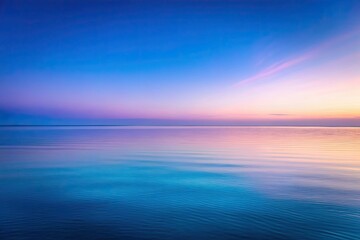 Obraz premium Italian coastline's L'ora Blu: minimalist seascape, twilight's serene blue hour, calm waters, simple beauty.