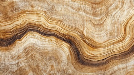 Naklejka premium Rich hues of gold and brown intertwine in mesmerizing patterns, showcasing the unique grain of timber. The flowing design captures the essence of natural beauty, inviting a sense of tranquility