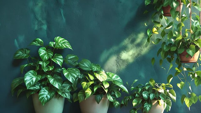Still Life Videograph of Potted Plants, Tranquil Nature Indoors