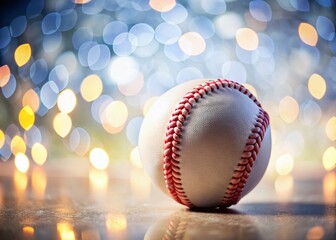 Close-up Candid Shot of a Baseball, Isolated on Pure White Background - Perfect for Sports & Recreation Designs