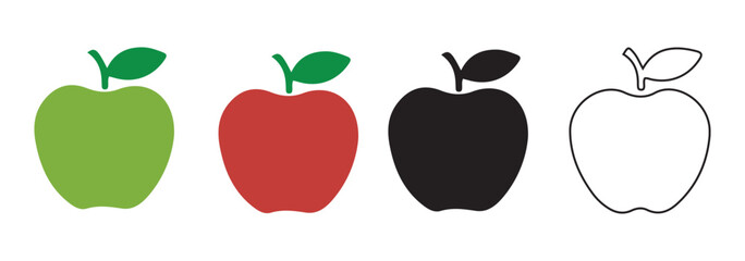 Apple icon set. Apple silhouette vector. Apple icon vector illustration EPS 10