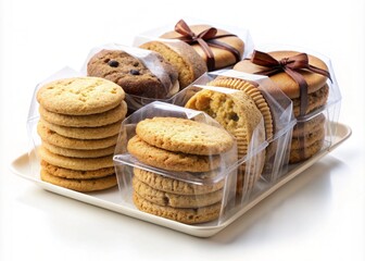 Packaged Cookies on a White Background