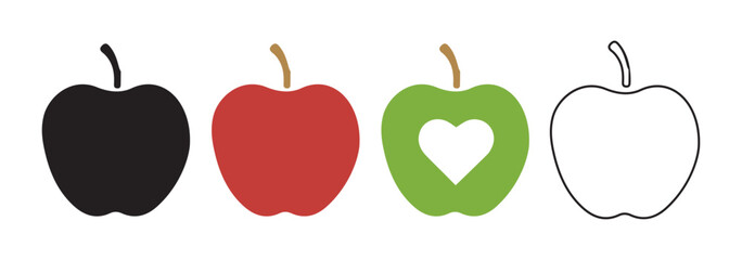 Apple icon set. Apple silhouette vector. Apple icon vector illustration EPS 10