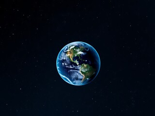 Breathtaking View of Earth from Space Highlighting Vibrant Blue Oceans and Expansive Green Landmasses