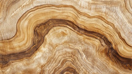 Rich swirls of golden brown and earthy tones create a mesmerizing display of nature’s artistry in a polished wood surface. The natural patterns captivate with their organic flow