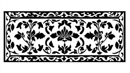 Black and White Floral Damask Pattern Design