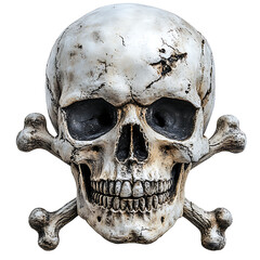 Obraz premium Aged pirate skull with weathered texture high resolution background