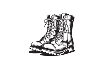 Veteran’s Boots with Honor vector