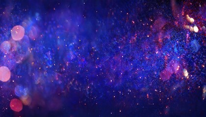 shimmering abstract cosmic bokeh with deep blue and violet hues, soft glowing light particles, dreamy fantasy atmosphere

