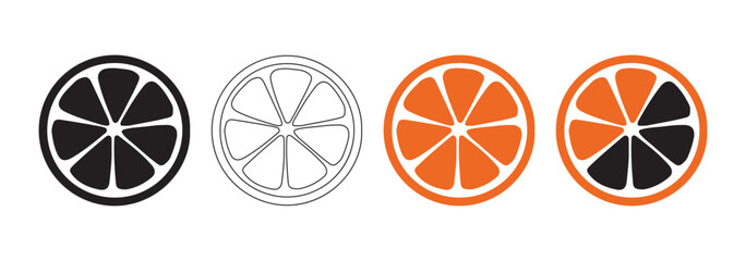 Color drawing orange icon. Orange vector collection set. Vector illustration EPS 10