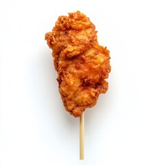 Crispy Fried Chicken on a Stick with Golden Brown Coating and Texture