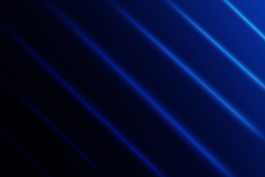 Fototapeta Bright diagonal blue light streaks on a dark background