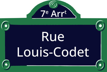 7e Arrt, Elegant Parisian Street Sign