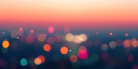Abstract sunset city bokeh lights.
