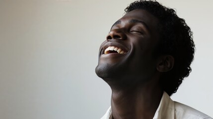 Obraz premium Generative AI, Confident and Joyful Men Laughing in White Shirts