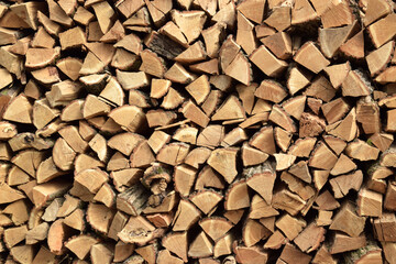 The chopped tree was piled in a pile.