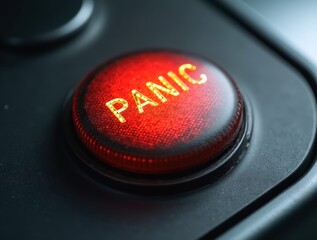 Red panic button illuminated, triggering emergency response